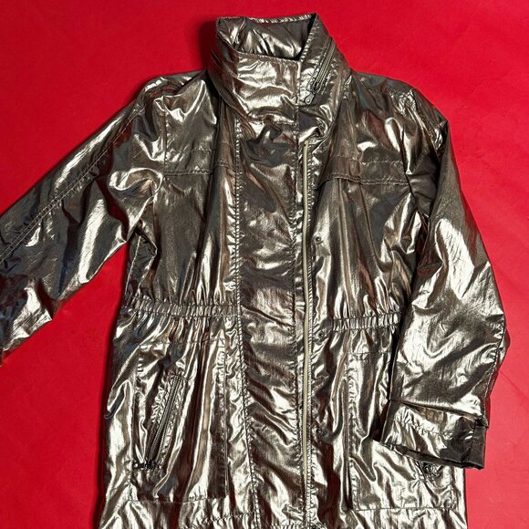 Metallic Bronze Windbreaker Jacket – Tart Collections, Street Style, Size M - Picture 4 of 12